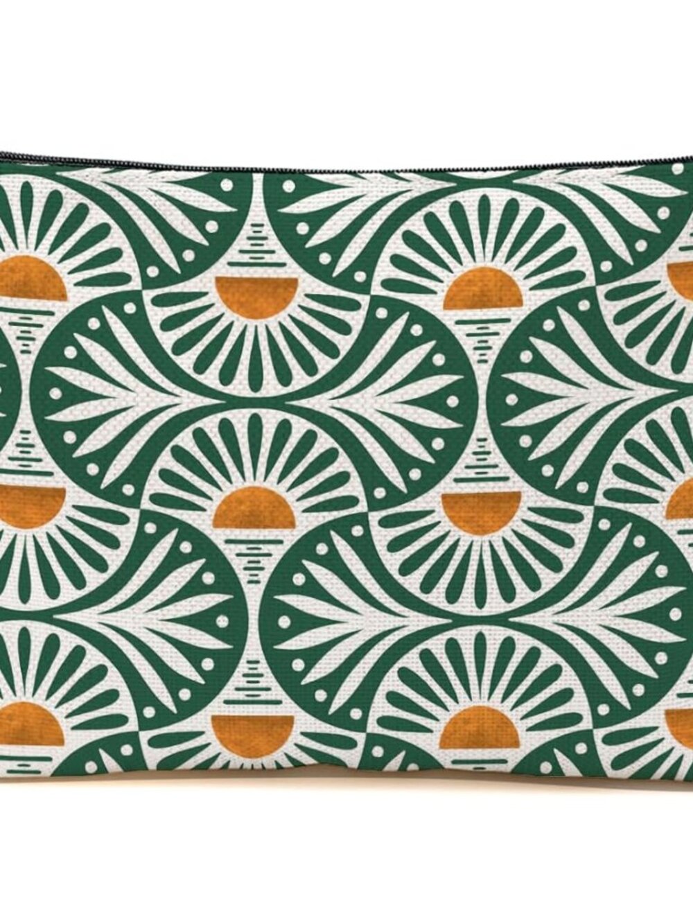 Boho Makeup Bag Gifts for Women Maximalist Green Leaf Cosmetic Bag